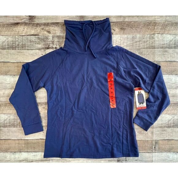 NWT 32 Degrees Heat Orion Blue Funnel Neck Long Sleeve Sweat Shirt Top MEDIUM - Picture 1 of 11